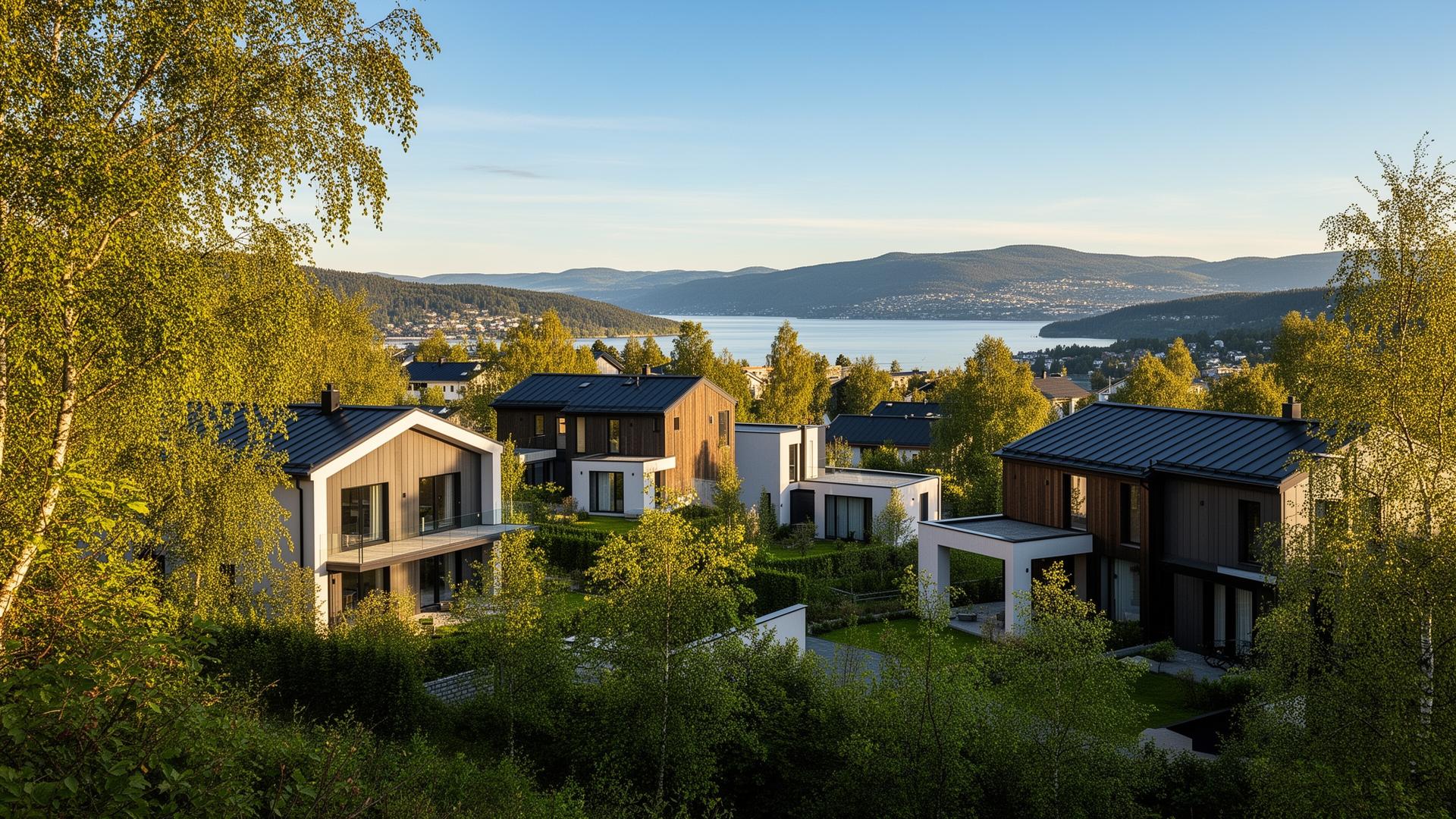 Boligområde i Asker med fjordutsikt